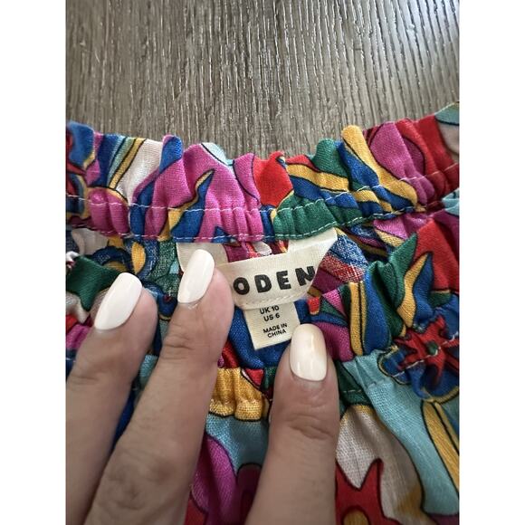 Boden Sophie Ruffle Linen Multi Top Sleeveless Floral Size US 6 - Picture 9 of 10